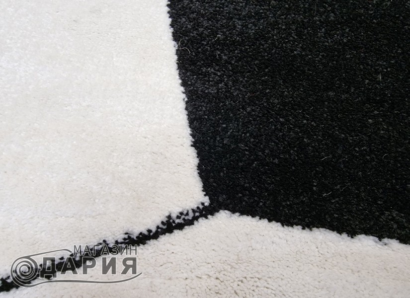 Тъкан килим MAGNOLIA 141 white/black КРЪГ